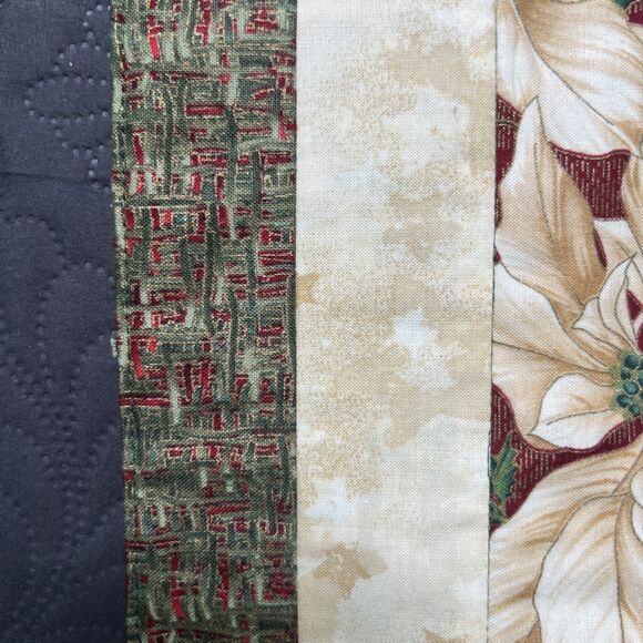 Handmade Christmas Holiday Table Runner Pieced Poinsettias 26” L x 13” W Home - Picture 6 of 9